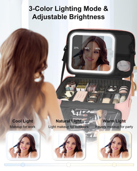 Interior storage of Relavel Travel Makeup Bag with partitions