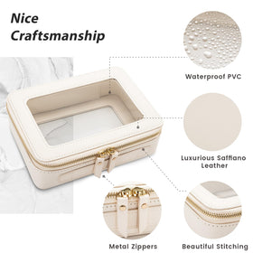 Interior view of Aveniee Clear Makeup Bag showing compartments