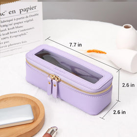 Interior view of Aveniee Clear Makeup Brush Bag with makeup brushes