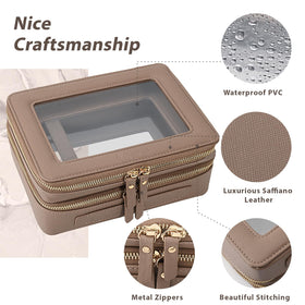 Interior view of Aveniee Large Clear Makeup Bag with compartments