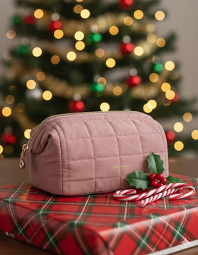Interior view of BAGSMART Makeup Bag showing three pockets