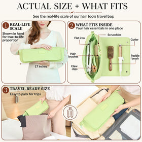 Interior view of BAREFOOT CARIBOU Hair Tools Travel Bag with storage pockets