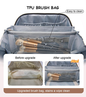 Interior view of BOYATU large capacity makeup bag