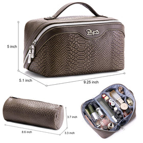 Interior view of BOYATU makeup bag showing compartments