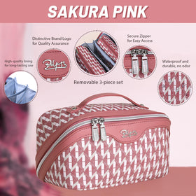 Interior view of BOYATU travel makeup bag demonstrating organization