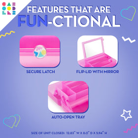 Interior view of Caboodles On-The-Go Girl Makeup Box showing compartments
