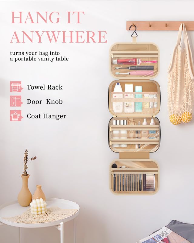 Interior view of HOTOR toiletry bag with organized items