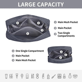 Interior view of MAGEFY Makeup Bag showing pockets