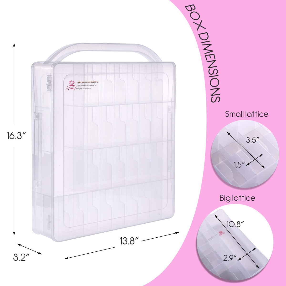 Interior view of Makartt nail polish organizer showing storage compartments