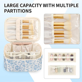 Interior view of OCHEAL Makeup Bag showing dividers