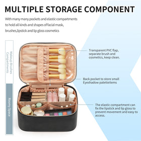 Interior view of OCHEAL Makeup Bag showing Velcro dividers