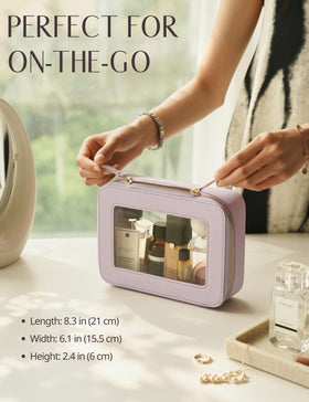 Interior view of Popvibe Clear Makeup Bag showing organization