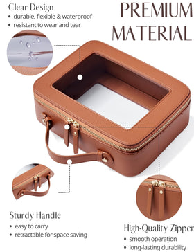 Interior view of Popvibe Clear Makeup Bag showing spacious design
