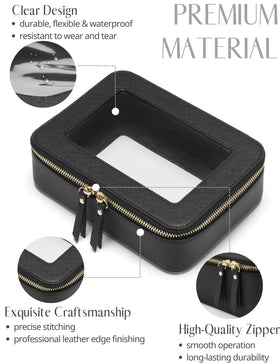 Interior view of Popvibe clear makeup bag showing storage space
