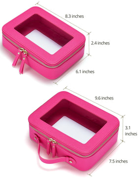 Interior view of Popvibe Clear Makeup Bag showing zipper and hardware