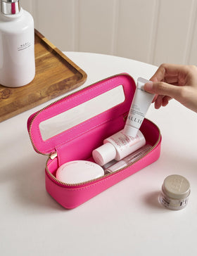 Interior view of Popvibe Slim Makeup Brush Bag showing storage