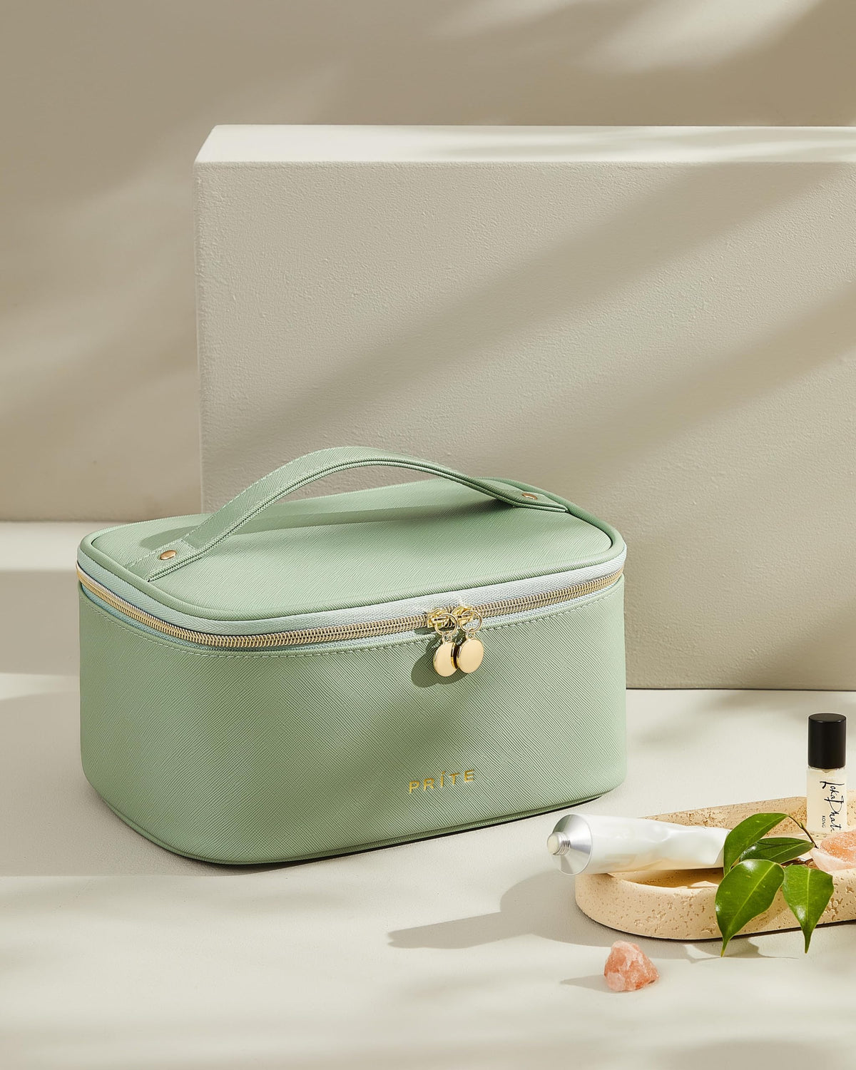 Interior view of Prite Makeup Bag with organized compartments