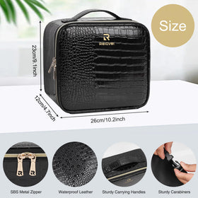 Interior view of Relavel Makeup Train Case with partitions