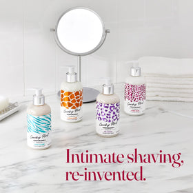 IntiMD Coochy Plus Sweet Bliss Intimate Shaving Cream with accessories