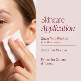 Intrinsics Petite Silken Wipes 2x2 in use for makeup removal