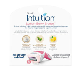 INTUITION Lemon Berry Breeze Razor Refills in lifestyle setting
