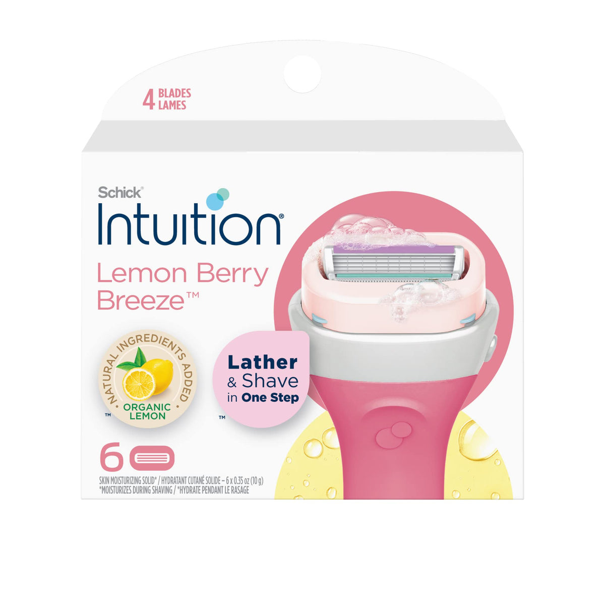 INTUITION Lemon Berry Breeze Razor Refills pack front view