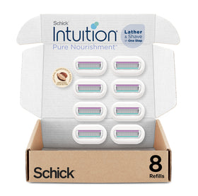 INTUITION Pure Nourishment Razor Refills 8 Count packaging front view