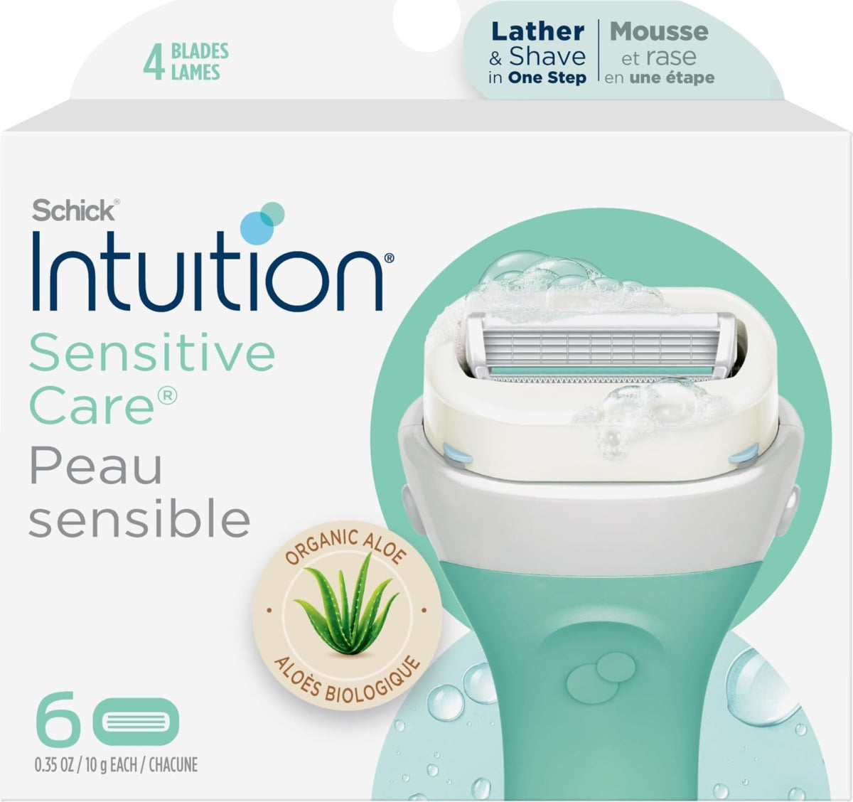 INTUITION Schick Sensitive Care Razor Blade Refills pack front view