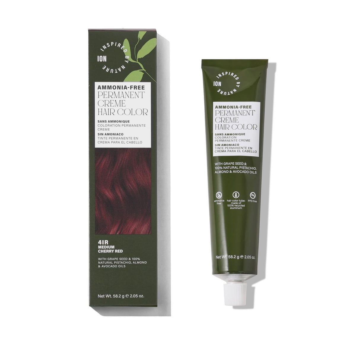 ion Inspired By Nature Medium Cherry Red 4IR hair color tube front view