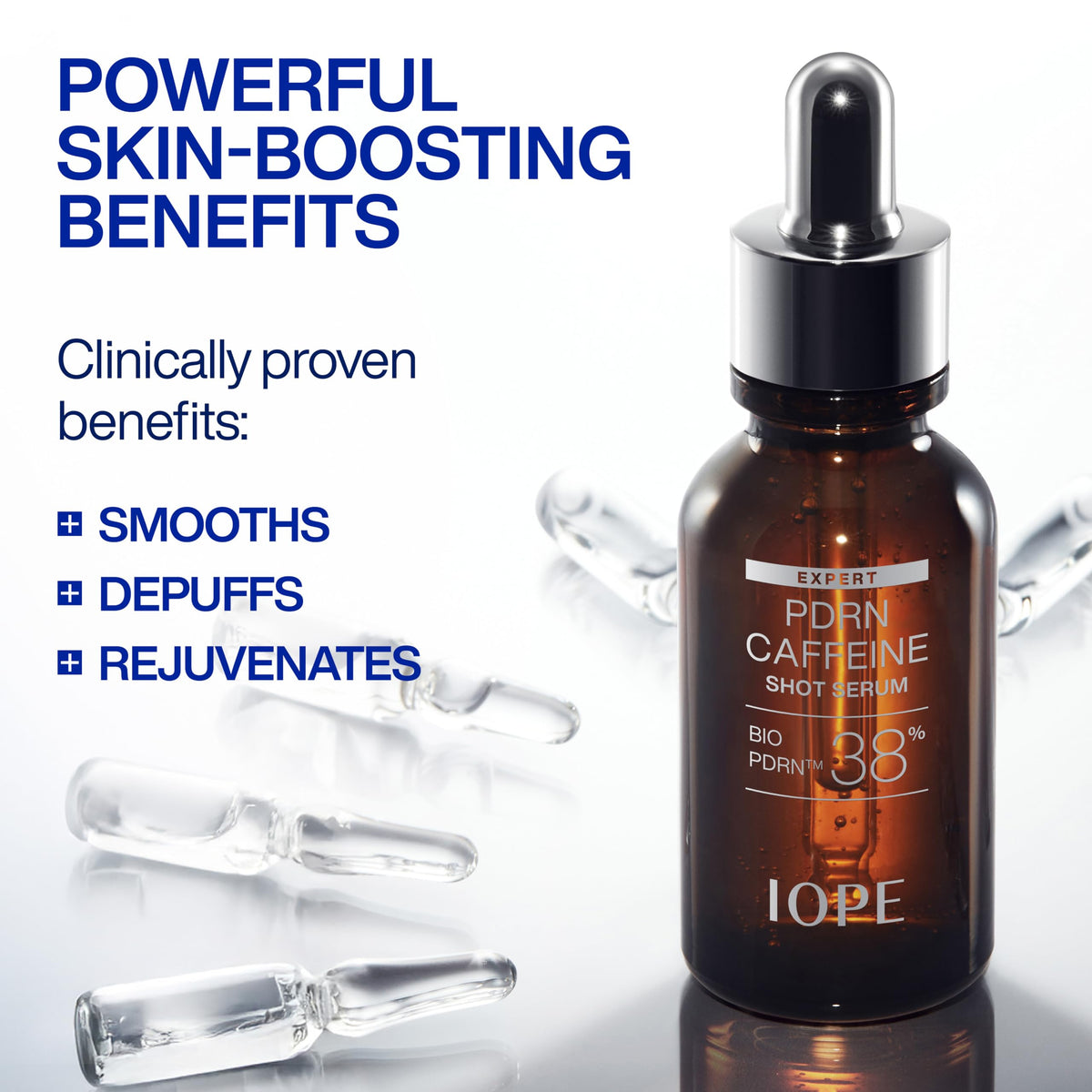 IOPE Expert PDRN Caffeine Shot Serum back view showing ingredient list