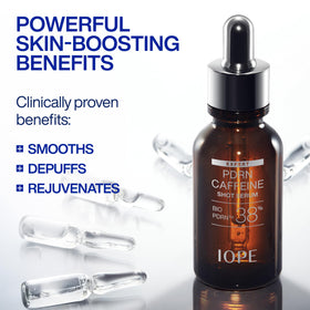 IOPE Expert PDRN Caffeine Shot Serum back view showing ingredient list