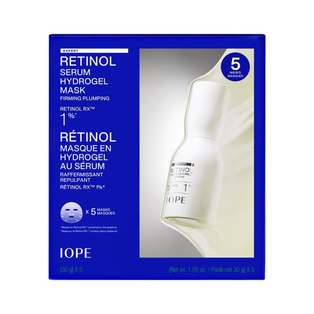 IOPE Retinol Serum Deep Collagen Gel Mask front view packaging