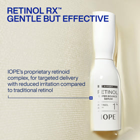 IOPE Retinol Serum Deep Collagen Gel Mask in use with a serene background