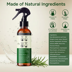 IQNATURAL Rosemary Water Spray in hand