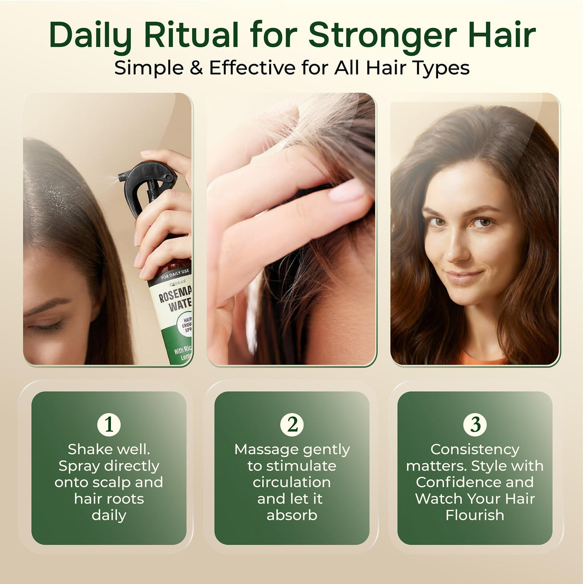 IQNATURAL Rosemary Water Spray with ingredients list