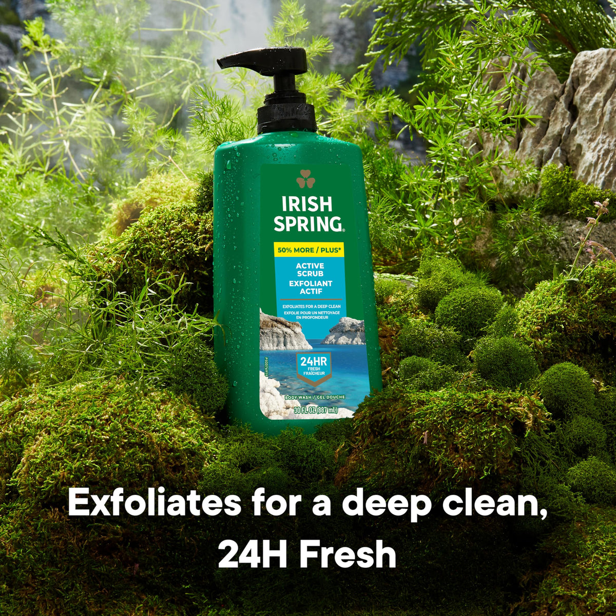 Irish Spring Active Scrub Body Wash 30 fl oz pump bottle