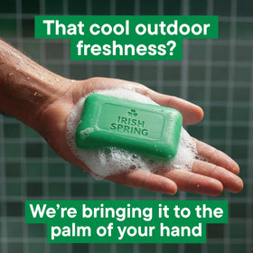 Irish Spring Bar Soap for Men displayed in bathroom setting