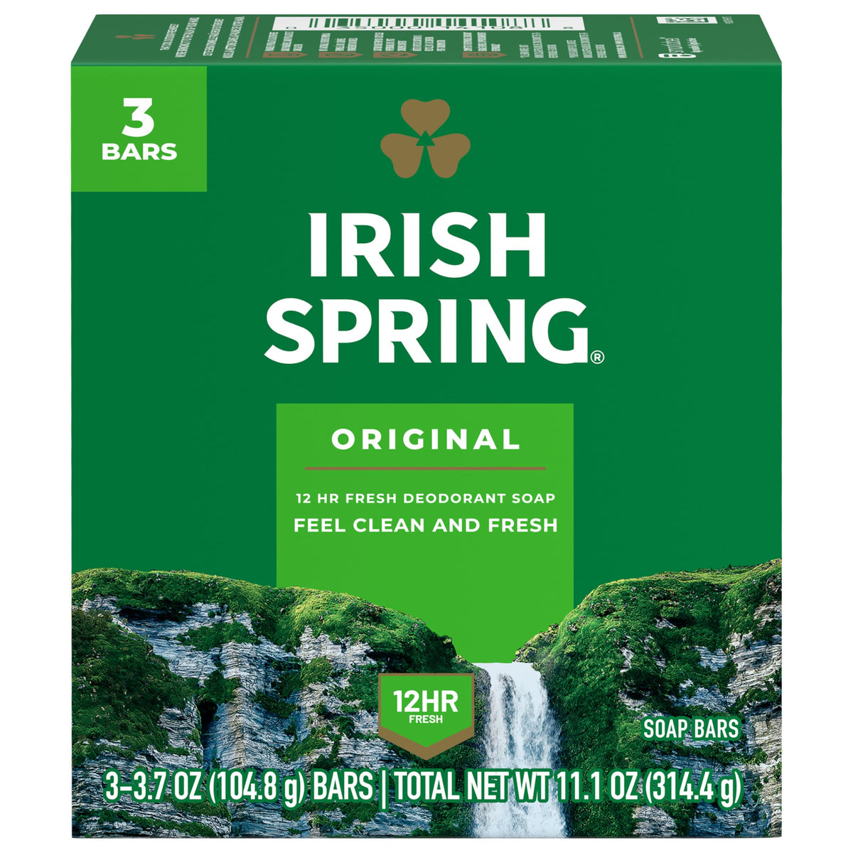 Irish Spring Bar Soap for Men Original scent 3.7 oz bar front view
