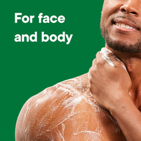 Irish Spring Moisture Blast Body Wash on a shower shelf