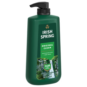 Irish Spring Original Clean Body Wash 30 Oz Pump side view