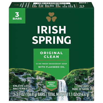 Irish Spring Original Deodorant Soap pack of 6 bars front view