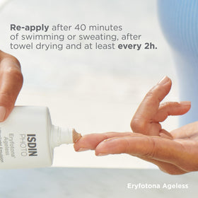 ISDIN Eryfotona Ageless Tinted Mineral Face Sunscreen SPF 50 application on skin