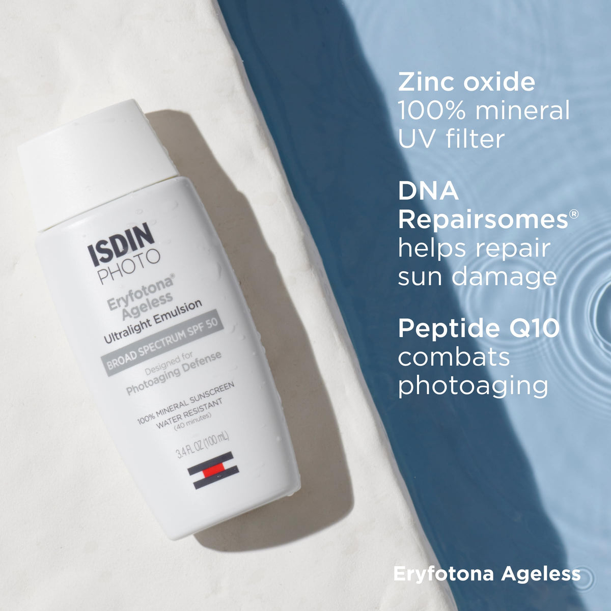 ISDIN Eryfotona Ageless Tinted Mineral Face Sunscreen SPF 50 texture close-up