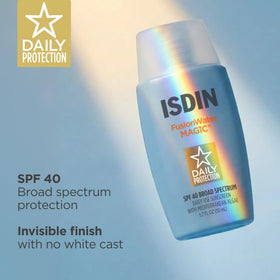 ISDIN Fusion Water MAGIC Face Sunscreen SPF 40 texture on skin