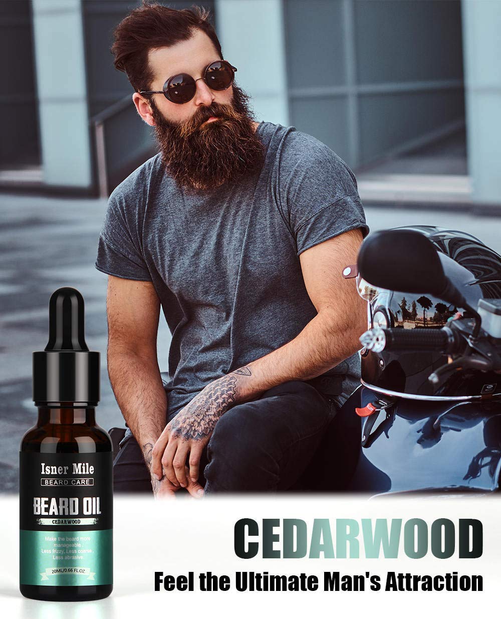 ISNER MILE Beard Oil texture close-up