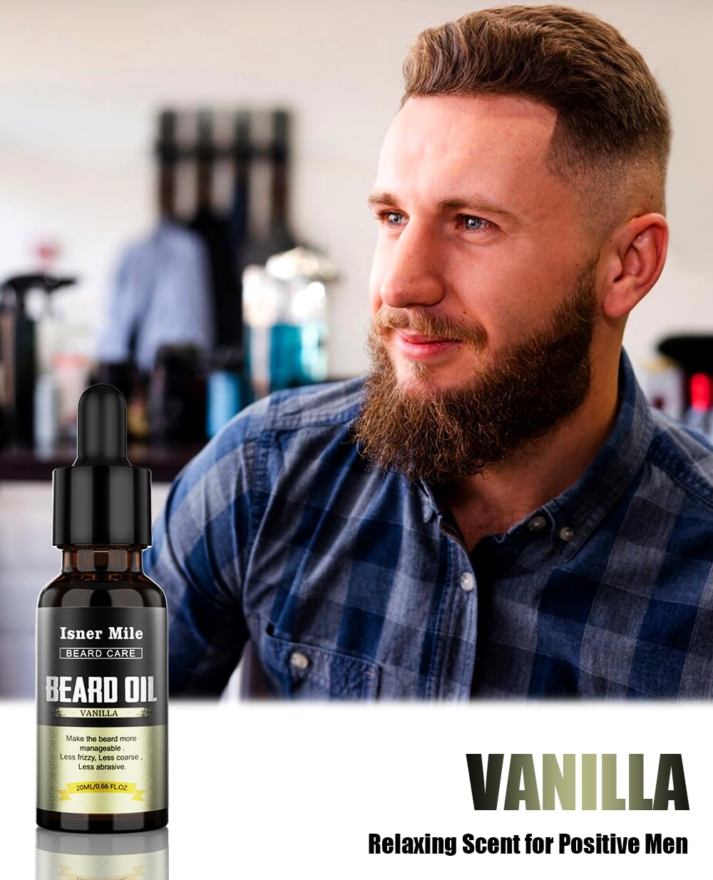 ISNER MILE Cologne beard oil bottle with label