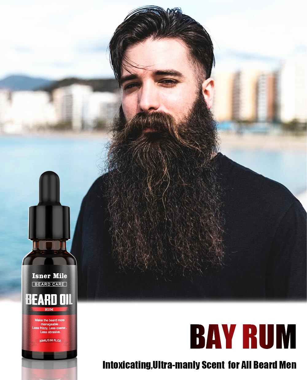 ISNER MILE Unscented beard oil bottle