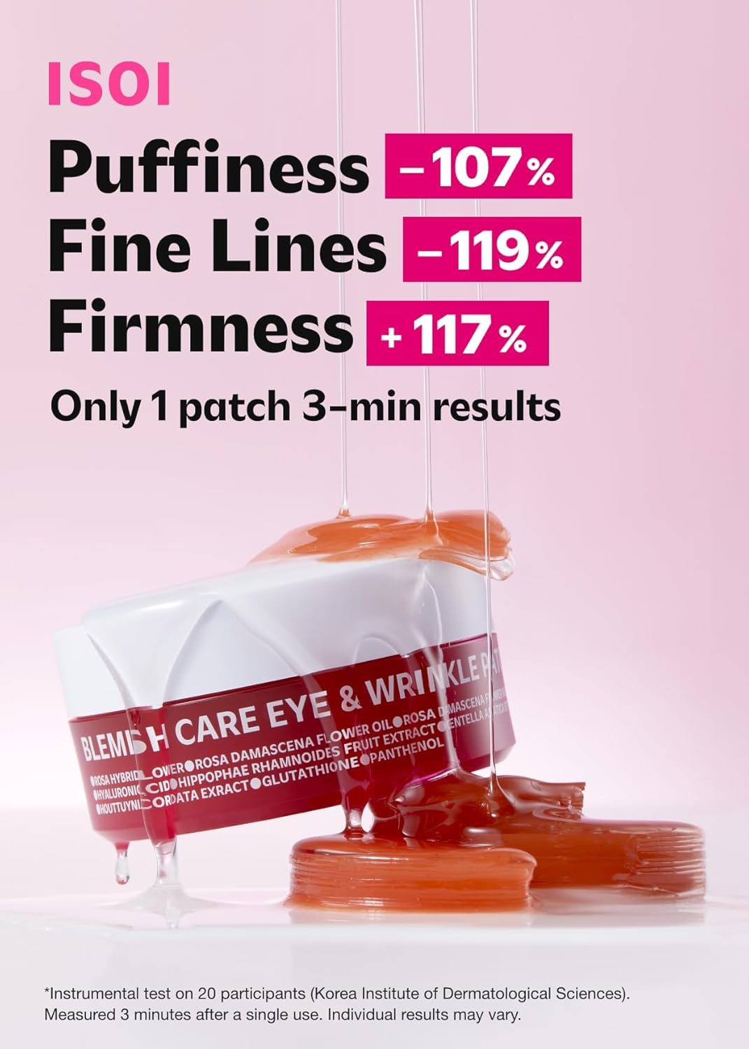 ISOI Blemish Care Eye Patches inside container showing patches