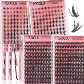 ISOOLU Lash Clusters Kit with 240 lashes and bond seal