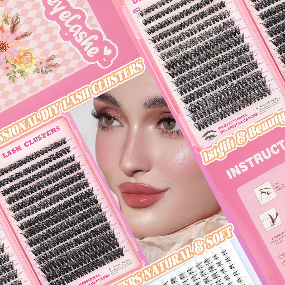 ISTGIFT Lash Clusters D Curl packaging details